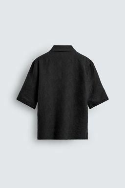 Рубашка Relaxed Fit Jacquard жаккардовая черная
