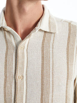 Regular Fit Uzun Kollu ?izgili Erkek G?mlek