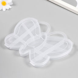 Шкатулка пластик для мелочей Бабочка прозрачная 13 отделений 14х18,5х2,5 см - Simaland фото 2