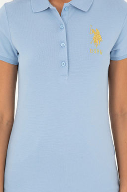 Женская голубая базовая футболка - U.s. polo assn фото 6