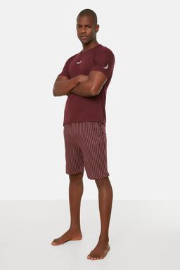 TRENDYOL MAN Bordo Regular Fit Yazl?k Sortlu Pijama Tak?m? THMSS21PT1005 - Trendyolmilla фото 11