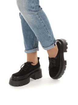 03-C1806-3 BLACK Полуботинки женские (натуральная замша)