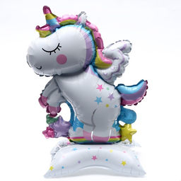 Воздушный шар фольгированный 15" «Единорог на подставке», под воздух