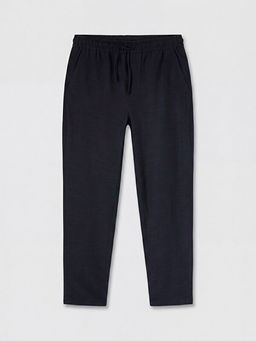 Regular Fit Keten G?r?n?ml? Erkek Pantolon