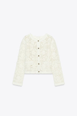 CROCHET JACKET WITH BUTTONS - Zara фото 7