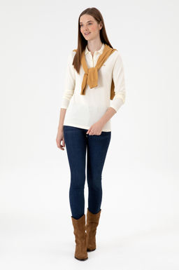 Kad_n BEYAZ Basic Sweatshirt Sepette S_rpriz _ndirim - U.s. polo assn фото 4