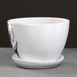 Горшок для цветов «Настроение», 1.65 л, d=17 см, h=13 см, керамический, с поддоном