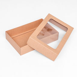 Цена за 5 шт. Коробка складная, крышка-дно, с окном, крафт, 30 х 20 х 6,5 см, - UPAK LAND фото 4