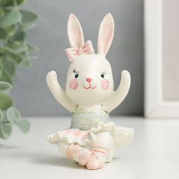 Фигурка полистоун Зайка-балерина, сидит, 8.5?5?5.5 см