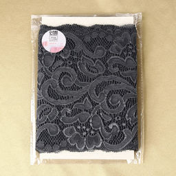 Кружевная эластичная ткань, 175 мм, 2.7±0.5 м, графитовая