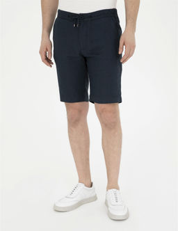 Lacivert Slim Fit Keten Beli Lastikli Dokuma _ort - Pierre cardin фото 2