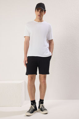 Siyah-Gri 2li Paket Regular/Normal Kesim %100 Pamuklu Dokulu Sort & Bermuda TMNSS25SR00040