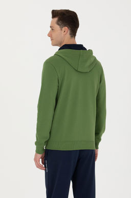 U. S. Polo Assn Мужской зеленый вязаный кардиган с капюшоном - U.s. polo assn фото 19