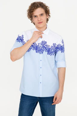 Erkek Mavi Uzun Kollu G_mlek