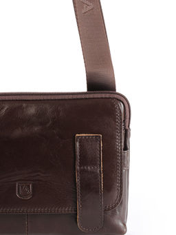 LACCOMA сумка VIN33558-2-коричневый натуральная кожа хлопок  фото 3