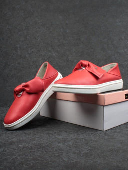 07-PDD69-5 RED Слипоны женские (натуральная кожа)