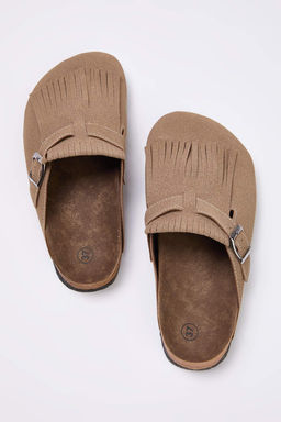 Kahverengi Puskul Detayl? Onu Kapal? Duz Kad?n Sabo Terlik TAKAW26TE00001 - Trendyolmilla фото 5