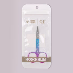 Ножницы маникюрные, загнутые, широкие, 8.8 см, цвет хамелеон
