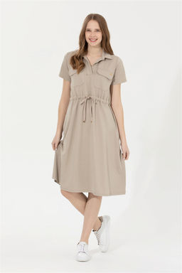 Женское трикотажное платье цвета хаки Неожиданная скидка в корзине - U.s. polo assn фото 3