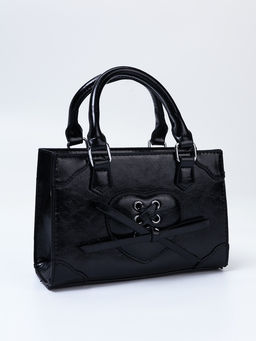 Сумка женская тоут на молнии, 20×8×14 см, чёрная