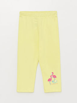 Bisiklet Yaka Bask?l? K?sa Kollu K?z ?ocuk Ti??rt ve Tayt - Waikiki фото 3