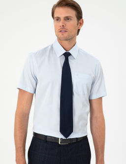 A__k Mavi Regular Fit K_sa Kollu Basic G_mlek