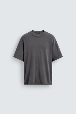 CAMISETA PUNTO ACABADOS IRREGULARES / Gris topo - Zara фото 7