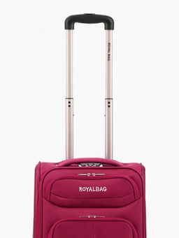 Чемодан на колёсах Royalbag маленький 46 л (S), на молнии, с увеличением, кодовый замок, 4 колеса, розовый