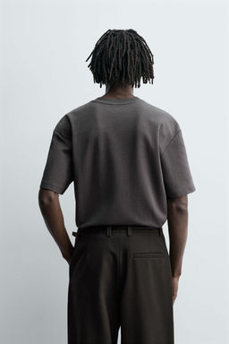 CAMISETA RELAXED FIT INTERLOCK / Gris antracita - Zara фото 3