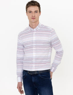 Красная зауженная рубашка с длинным рукавом - Cacharel фото 3