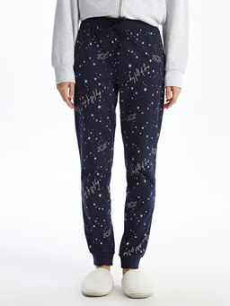 Beli Lastikli Bask?l? Kad?n Pijama Alt