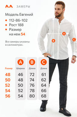 Мужская льняная рубашка с воротником-стойкой Happy Fox  фото 13