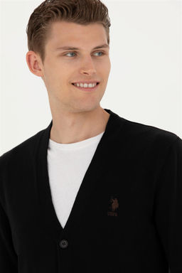 Мужской черный базовый трикотажный кардиган - U.s. polo assn фото 9