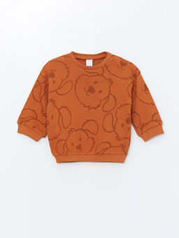 Bisiklet Yaka Uzun Kollu Bask?l? Erkek Bebek Sweatshirt ve E?ofman Alt 2li Tak?m