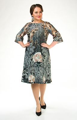 Платье с эффектным узором  леопард и цветы - Ckc collections фото 5