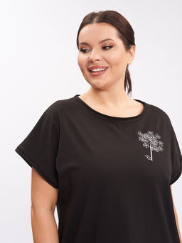Платье с вышивкой PP43602BLK01