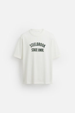 RIBBED SLOGAN T-SHIRT - Zara фото 7