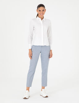 Beyaz Slim Fit Uzun Kollu G_mlek