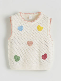 Kalp Nak??l? K?z ?ocuk Triko S?veter