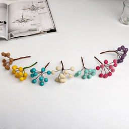 Цена за 10 шт. Декор для творчества «Блестящие шарики», (1 набор=1 букет) в букете 10 шт. 10×2 см, МИКС