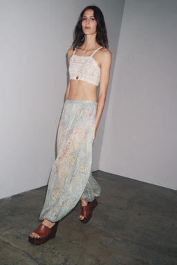 ZW COLLECTION FLORAL PUFF TROUSERS - Zara фото 2
