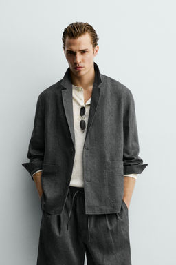 SOBRECAMISA 100% LINO / Plomo - Zara фото 2