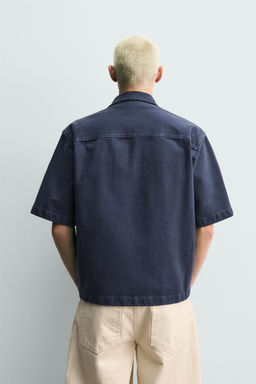 SOBRECAMISA RELAXED FIT CREMALLERA / Azul