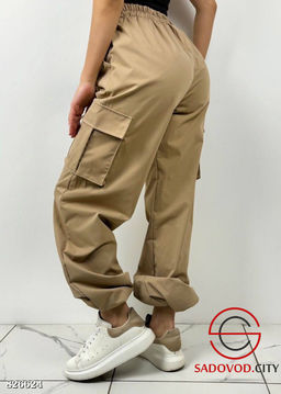 Женские брюки карго на резинке