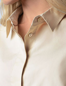 Блузка Vilatte из поплина светло-бежевый  фото 2