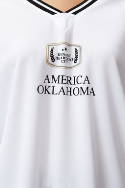 TRENDYOLMILLA Pembe Slogan Bask?l? Oversize/Genis Kesim V Yaka Orme T-Shirt TWOSS24TS00112 фото 6