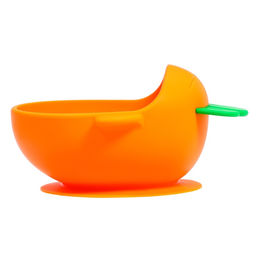 Набор для кормления, миска и ложка, пищевой силикон, оранжевый