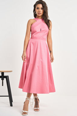 Сарафан хлопковый в полоску красный