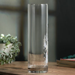 Ваза для цветов стекло новогодняя «Олень», прозрачная, высота 26.3 см