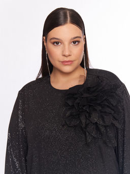 Платье вечернее с цветком 1PP51727BLK60